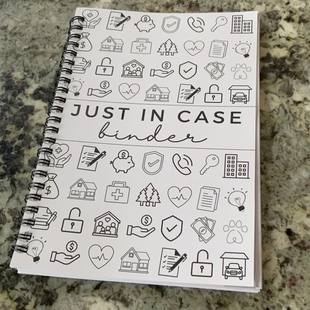 Just In Case Binder Spiral Organizer - White
